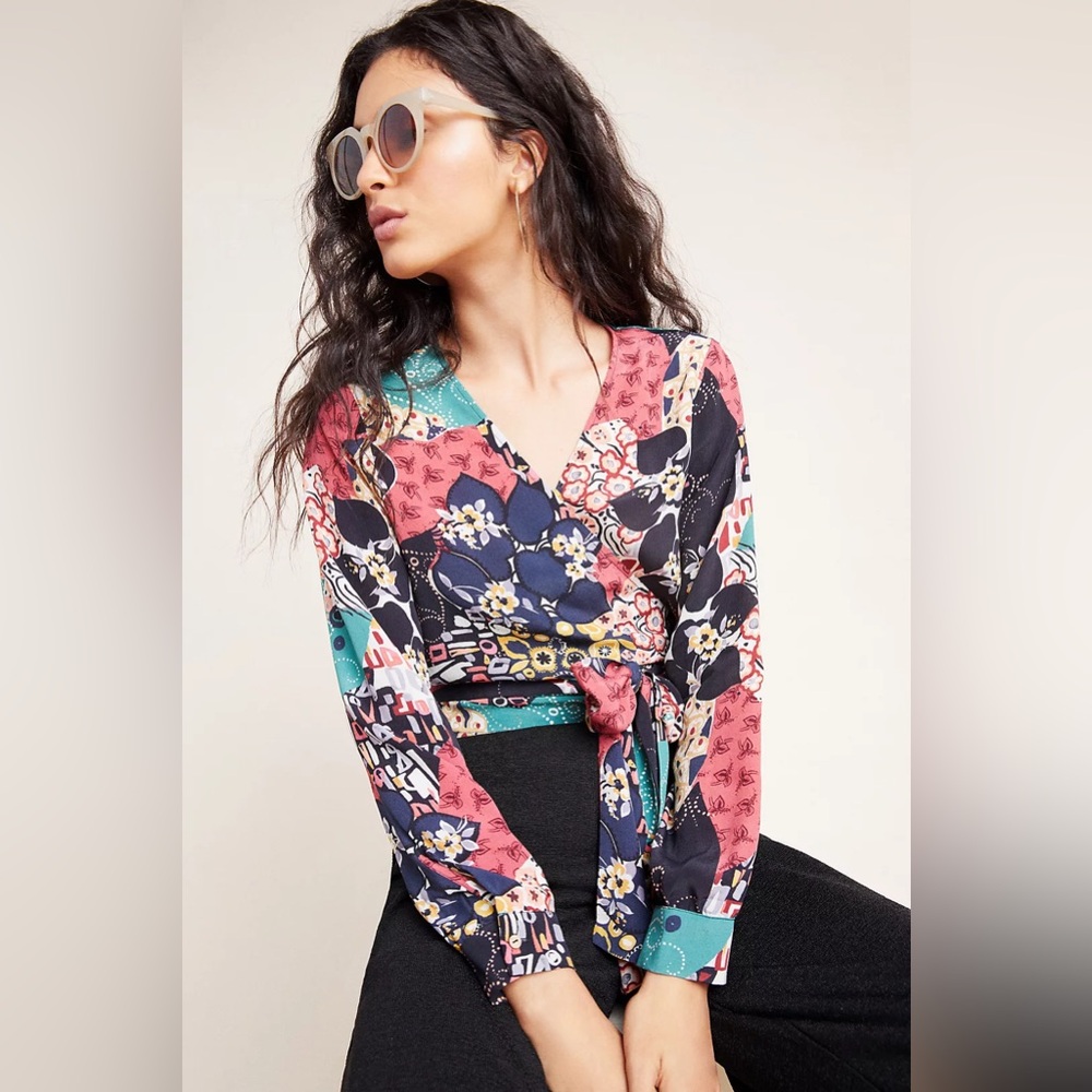 Kachel x Anthropologie | Cecily Wrap Blouse | Sz 4